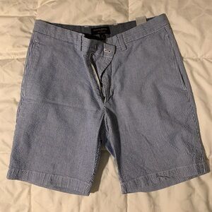 Banana Republic Size 31 Aiden Club Shorts Seersucker Blue Stripe